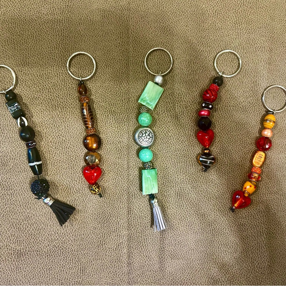 Colorful Beaded Keychains Set